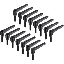 15pcs Lever Adjustable Handles M8 x 32mm Metric Male Thread, Level Clamping Handle Hand Stud Knobs Rotating Screw Handles Bolts with Locking Lever, Bl