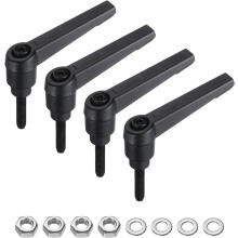 4pcs Lever Adjustable Handles M5 x 20mm Metric Male Thread with Nuts Washers, Level Clamping Handle Set Hand Stud Knobs Rotating Screw Handles Bolts w