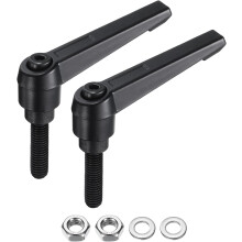 2pcs Lever Adjustable Handles M8 x 25mm Metric Male Thread with Nuts Washers, Level Clamping Handle Set Hand Stud Knobs Rotating Screw Handles Bolts w