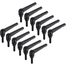 12pcs Lever Adjustable Handles M6 x 20mm Metric Male Thread, Level Clamping Handle Hand Stud Knobs Rotating Screw Handles Bolts with Locking Lever, Bl