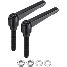 2pcs Lever Adjustable Handles M8 x 40mm Metric Male Thread with Nuts Washers, Level Clamping Handle Set Hand Stud Knobs Rotating Screw Handles Bolts w