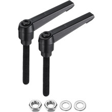 2pcs Lever Adjustable Handles M8 x 50mm Metric Male Thread with Nuts Washers, Level Clamping Handle Set Hand Stud Knobs Rotating Screw Handles Bolts w