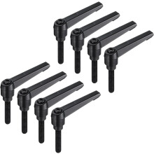 8pcs Lever Adjustable Handles M8 x 40mm Metric Male Thread, Level Clamping Handle Hand Stud Knobs Rotating Screw Handles Bolts with Locking Lever, Bla