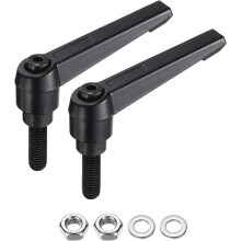 2pcs Lever Adjustable Handles M8 x 20mm Metric Male Thread with Nuts Washers, Level Clamping Handle Set Hand Stud Knobs Rotating Screw Handles Bolts w