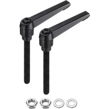 2pcs Lever Adjustable Handles M8 x 60mm Metric Male Thread with Nuts Washers, Level Clamping Handle Set Hand Stud Knobs Rotating Screw Handles Bolts w