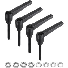 4pcs Lever Adjustable Handles M5 x 40mm Metric Male Thread with Nuts Washers, Level Clamping Handle Set Hand Stud Knobs Rotating Screw Handles Bolts w