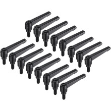 16pcs Lever Adjustable Handles M8 x 15mm Metric Male Thread, Level Clamping Handle Hand Stud Knobs Rotating Screw Handles Bolts with Locking Lever, Bl