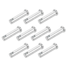 15Pcs 3/8" x1-1/2 Single Hole Clevis Pins, Carbon Steel Flat Head Single Hole Clevis Pins for Mechanics Repair, Furniture Installation, Industrial Equ