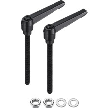 2pcs Lever Adjustable Handles M8 x 80mm Metric Male Thread with Nuts Washers, Level Clamping Handle Set Hand Stud Knobs Rotating Screw Handles Bolts w