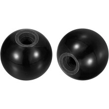 2Pcs Threaded Ball Knobs, M8 Female Thread Phenolic Thermoset Ball Knob 32mm Dia Round Operation Ball Handles for Machine Lever Handle, Black