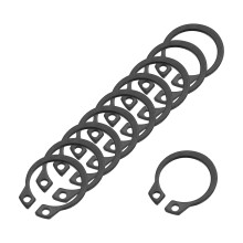 10 Pcs External Retaining Rings, 14.7mm 65Mn Carbon Steel External Circlip Snap Rings Round Wire Snap Rings for Valves Electrical Appliances, Black