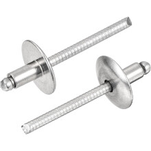 25Pcs 3/16"x5/16" 304 Stainless Steel Large Flange Round Head Rivets, Large Cap Open End Blind Rivets for construction, automotive manufacturing, aero