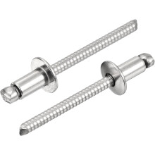 100Pcs 3/16"x5/16" 304 Stainless Steel Dome-Head Blind Rivets, Open-End Type Blind Rivets for DIY, Sheet Metal, Automotive Repairs, Furniture, Boat, a