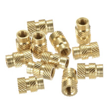 Knurled Insert Nuts, 120Pcs M3 x 10mm L x 5mm OD 3D Printing Brass Nuts Female Threaded Inserts Brass Heat Set Insert Embedment Nut