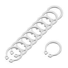 50 Pcs External Retaining Rings, 14.7mm 304 Stainless Steel External Circlip Snap Rings Round Wire Snap Rings for Valves Electrical Appliances, Silver