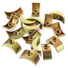 16pcs M6 Half Moon Nuts Washers, Zinc Alloy External Thread Lock Washer, Spacer Connector Hardware Fittings, Bronze