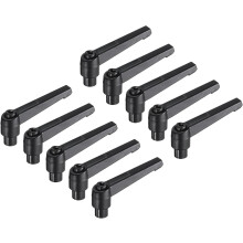 10pcs Clamping Lever Adjustable Handles M8 Metric Female Thread Level Handle Hand Knobs Quick Release Black for Lathe Machinery