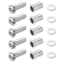 1/4-20 Rivet Nuts and Bolts 3/4" Button Head Socket Cap Screws 1/4-20 Flat Washers Threaded Stainless Steel 304, 50 Set
