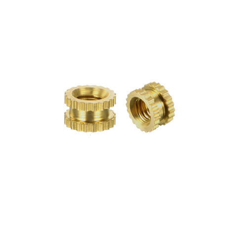 Knurled Insert Nuts - 100Pcs M3 x 3mm Length x 5mm OD Female Thread Brass Threaded Insert Embedment Nut for 3D Printer