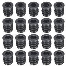100Pcs Threaded Inserts, M6-1x13 Zinc Plated Carbon Steel Hex Socket Drive Screw-in Nut Threaded Inserts for Wood Working Tools and Accessories