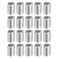 50Pcs Helical Threaded Inserts, M6-1x3D 304 Stainless Steel Threaded Socket, Thread Repair Insert for Plastic Wood Thread Repair