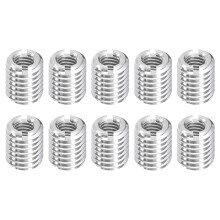 10Pcs Threaded Inserts, M6-1x12 & M10-1.5x12 Stainless Steel 303 Screw Thread Sleeves Thread Repair Insert for Mechanical Equipment