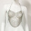 Rhinestone-Backless Halter-Crop Top Adjustable-Harness-Bikini Chest Chain Silver 6