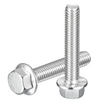 25Pcs 3/8-16 x 2 Flanged Hex Head Bolts, 304 Stainless Steel Flange Hexagon Screws, Flange Hex Drive Screws 5.8 Grade for Machinery Industry Home Appl