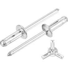 50Pcs 3/16"x1/2" Aluminum Round Head Tri Grip Rivets, Tri Grip Rivets Assortment Bulb Style Rivets for DIY, Sheet Metal, Automotive Repairs, Furniture