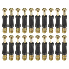 30Pcs 32mm Furniture Connecting Fittings, Thread Bolts Dowels Screws, Metal Dowel Fitting Fasteners for Cabinet Drawer and Wardrobe Furniture, Black