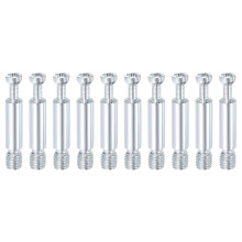10Pcs 35mm Furniture Connecting Fittings, Thread Bolts Dowels Screws, Metal Dowel Fitting Fasteners for Cabinet Drawer and Wardrobe Furniture, Silver