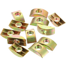 8mm Hole Dia Furniture Connector Half Moon Nuts Spacer Washer Bronze Tone 30PCS
