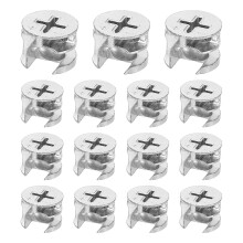 Furniture Cam Lock Fasteners 15 x 12mm, 15Pcs Cam Lock Nut Connectors Fittings, Joint Connector Locking Nuts for Cabinet, Drawer, Wardrobe, Panel Conn