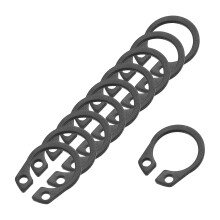 30 Pcs External Retaining Rings, 9.3mm 65Mn Carbon Steel External Circlip Snap Rings Round Wire Snap Rings for Valves Electrical Appliances, Black