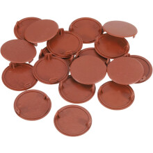 Hinge Hole Covers, 28Pcs 40mm(1-9/16") ID - Plastic Concealed Hinge Hole Cover Round Flush Type Plug Cap for Furniture Cabinet Cupboard (Brown)