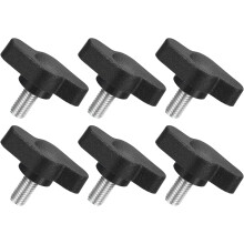 6Pcs Tee Wing Knobs Thumb Screws, M5 x 10mm Clamping Screw Knob Male Thread 304 Stainless Steel T Shaped Thumb Screws Handle 27mm Dia. for Hand Tighte