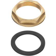 Brass Lock Nuts Pipe Fitting, G1-1/4"-11 Female Hex Locknut, Flange Single Hole Faucet Lock Nut with Silicone Washer for Kitchen Basin Sink Plumbing