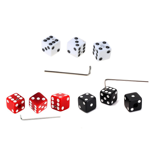 Set of 3 Pieces Guitar Knobs Dices Shaped Volume Tone Control Knobs with Wrench White 1