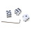 Set of 3 Pieces Guitar Knobs Dices Shaped Volume Tone Control Knobs with Wrench White 8