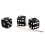 Set of 3 Pieces Guitar Knobs Dices Shaped Volume Tone Control Knobs with Wrench White 10
