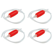 4pcs 1.9Meter Red Syphon Tube Hand Fuel Pump Gasoline Siphon Hose Gas Oil Water Fuel Transfer Siphon Pump
