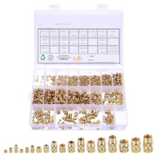 1000pcs M2 M2.5 M3 M4 M5 M6 Metric Threaded Inserts Brass Heat Set Insert Knurled Nuts Assortment Kit, 3D Printing Brass Nuts Female Threaded Inserts