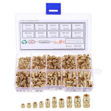 365pcs M3 M4 M5 Metric Threaded Inserts Brass Heat Set Insert Knurled Nuts Assortment Kit, 3D Printing Brass Nuts Female Threaded Inserts Nuts with He