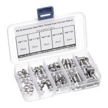 100pcs Wire Thread Insert Kit M6 x 1 (1D-3D) Metric 304 Stainless Steel Helical Inserts Coiled Thread Repair Kit Wire Screw Threaded Sleeve Sheath for