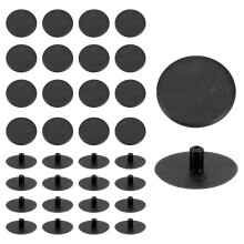 200Pcs Screw Cap Covers, 18 x 5.4mm Plastic Screw Decoration Cover for Phillips Cam Fitting Nut Self-Tapping Screw, Decoration Tapping Fasteners, Blac