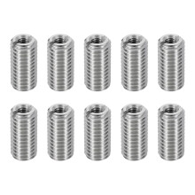 10Pcs Threaded Insert, Stainless Steel M10*1.5 Male to M5*0.8 Female Repair Nut 20mm Long Thread Adapters Sleeve Reducing Nut Thread Repair Screw for