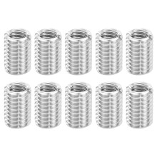 Thread Adapter Sleeve Reducing Nuts, 10 Pcs M8x1.25 Male to M6x1 Female Stainless Steel Nut Screw Reducer Conversion Fastener, Threaded Insert Repair