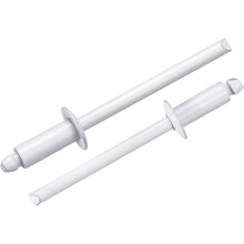 50Pcs 5/32"x3/8" Round Head Blind Rivets, Zinc-Plated Carbon Steel Grip and Mandrel Cap Blind Rivets, White