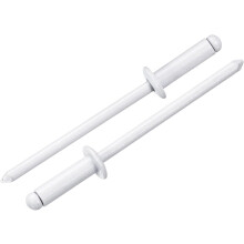 50Pcs 1/8"x3/8" Round Head Blind Rivets, Zinc-Plated Carbon Steel Grip and Mandrel Cap Blind Rivets, White
