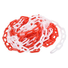 Plastic Chain Links, 1.9-Inch 25 Foot Plastic Barrier Chain Safety Chains Safety Barrier Chains for Crowd Control Queue Line Fence Gate Decoration, Re